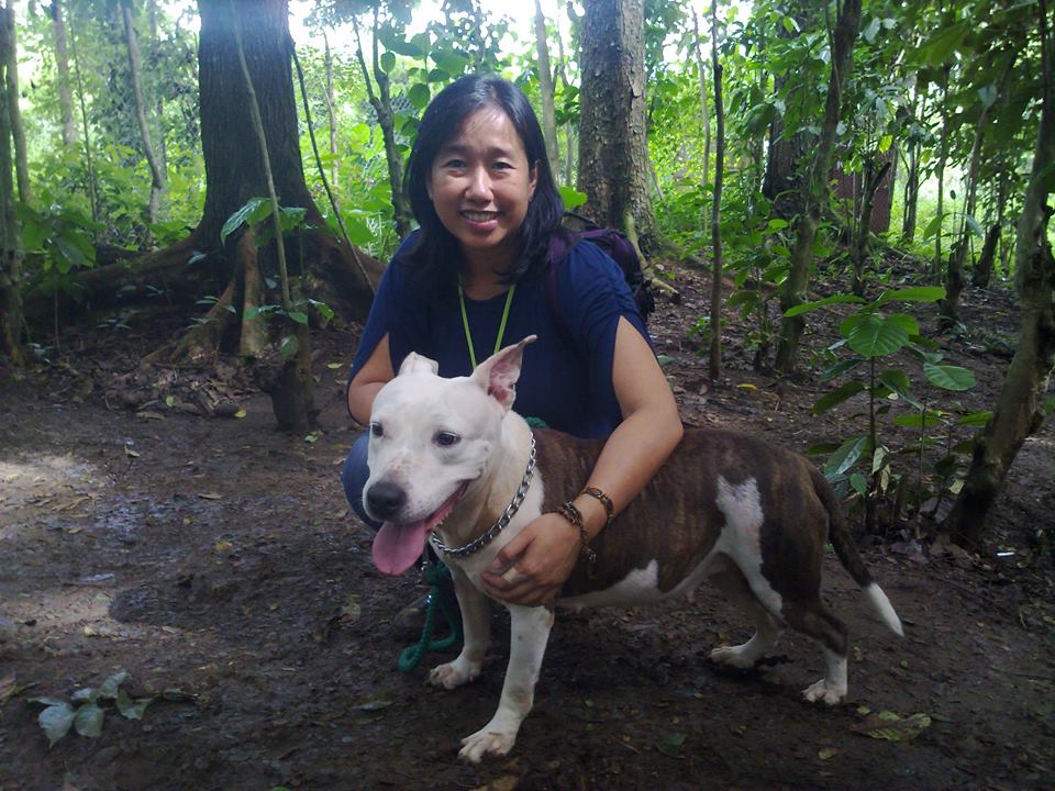 Owen Santos with Ruby, a Laguna Pit Bull